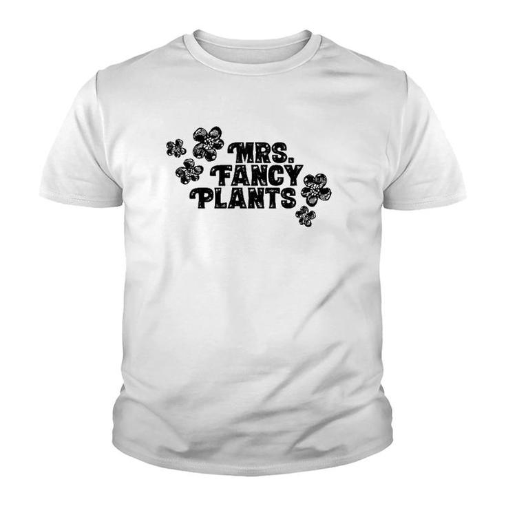 Mrs Fancy Plants With Flowers Decor Youth T-shirt