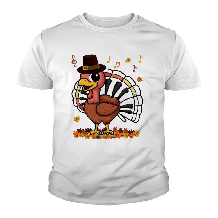 Music Piano Teachers Music Turkey Costume Happy Thanksgiving Youth T-shirt