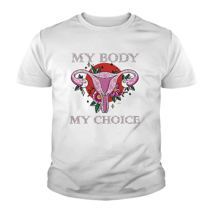 My Body Makes It My Choice Uterus Finger Pro Women Youth T-shirt