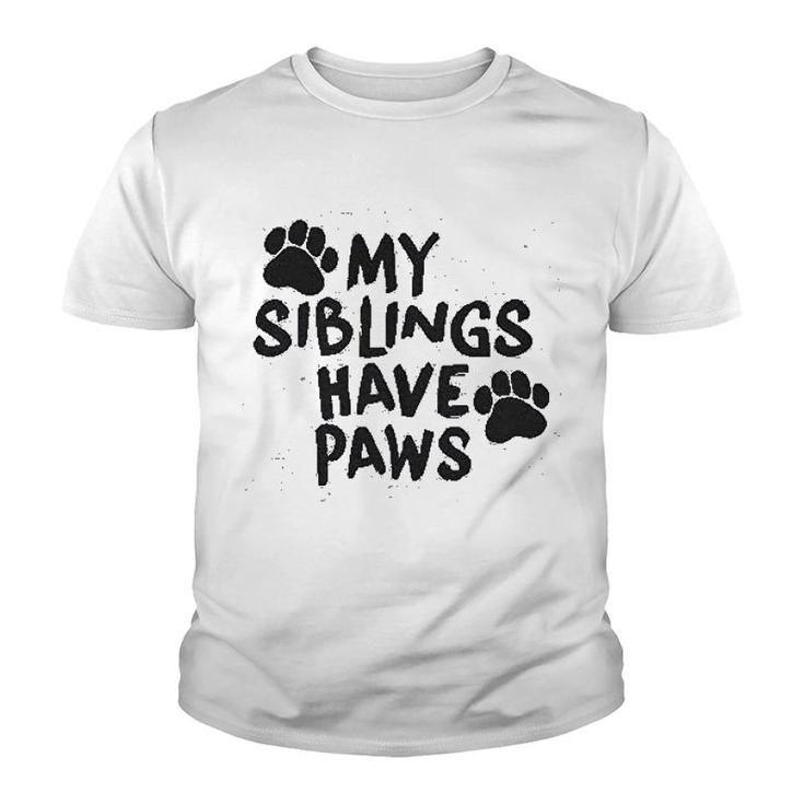 My Siblings Have Paws Funny Youth T-shirt