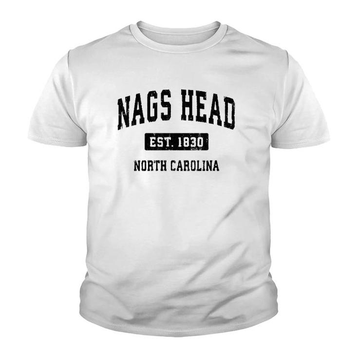 Nags Head North Carolina Nc Vintage Sports Design Black Design Youth T-shirt