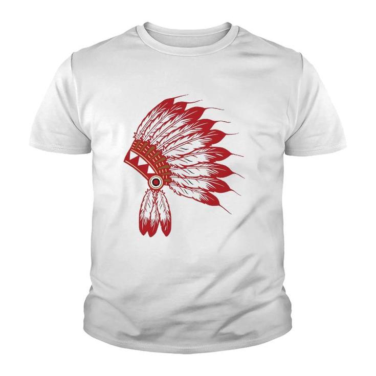 Native American Headdress Tribes Gift Native Indian Youth T-shirt