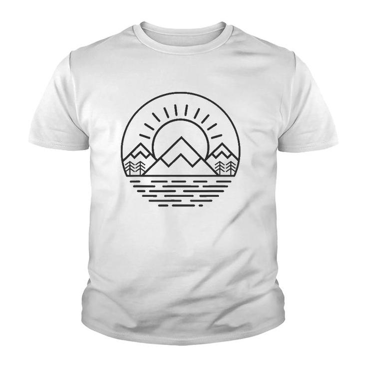 Nature  Minimalist Mountainscamping Hiking Tee Youth T-shirt