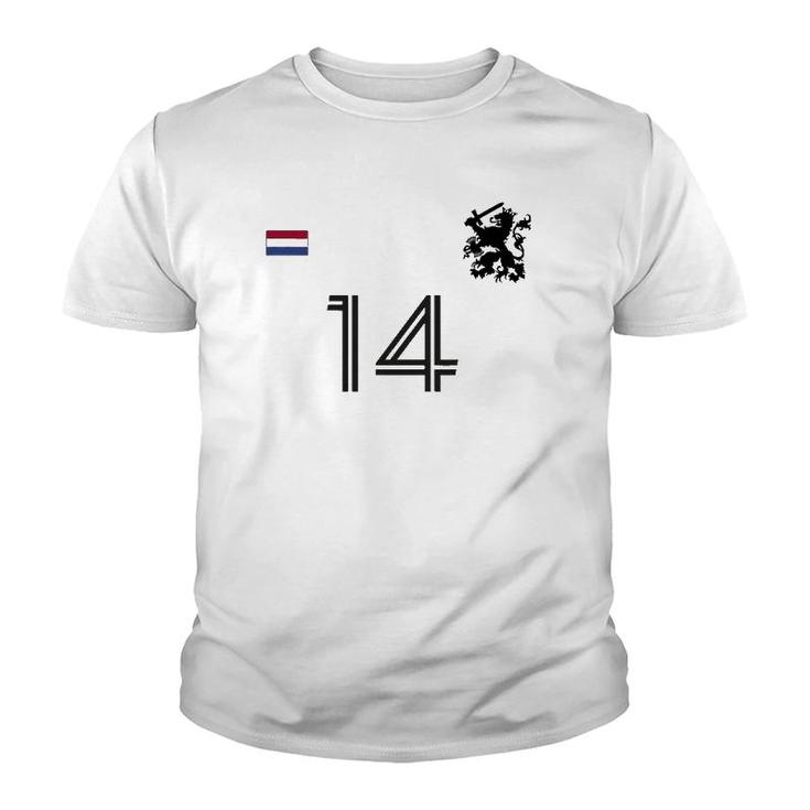 Netherlands Soccer Jersey Team Crest 14 Holland Dutch Lion Youth T-shirt
