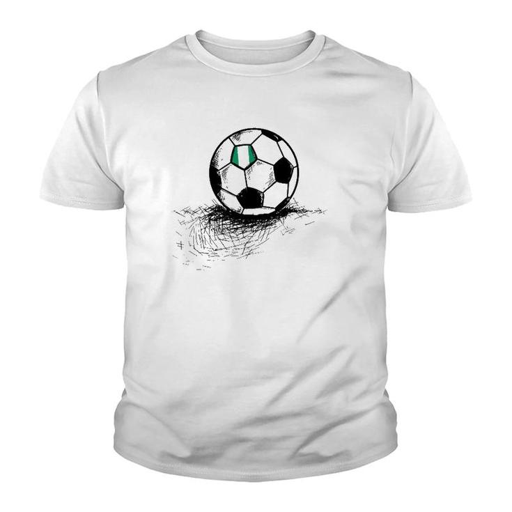 Nigeria Soccer Ball Flag - Nigerian Football Jersey Youth T-shirt
