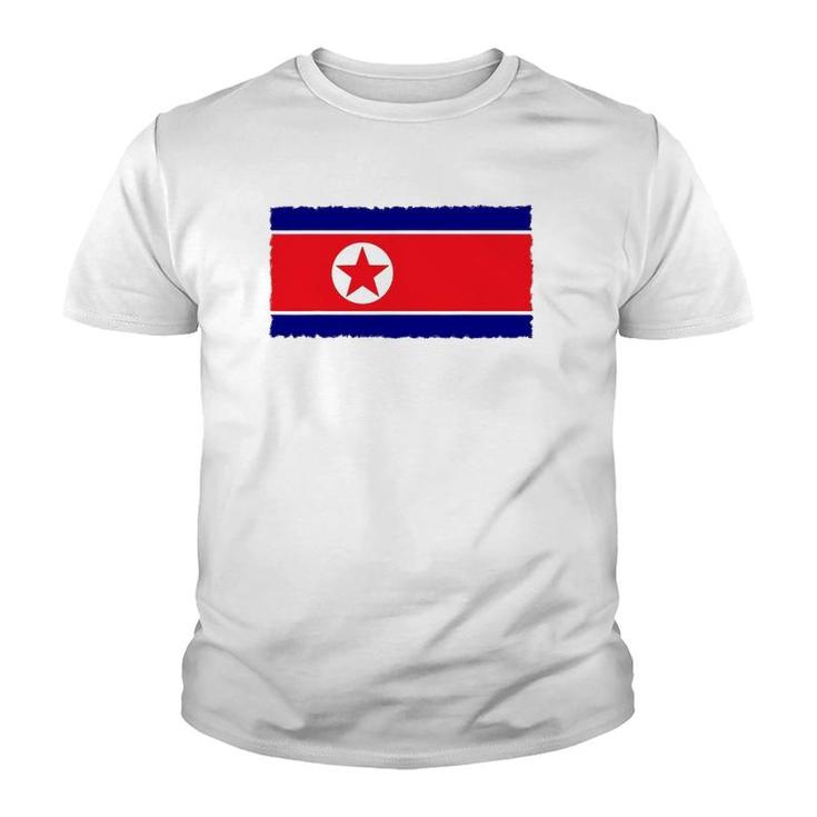 North Korea Flag Distressed Youth T-shirt
