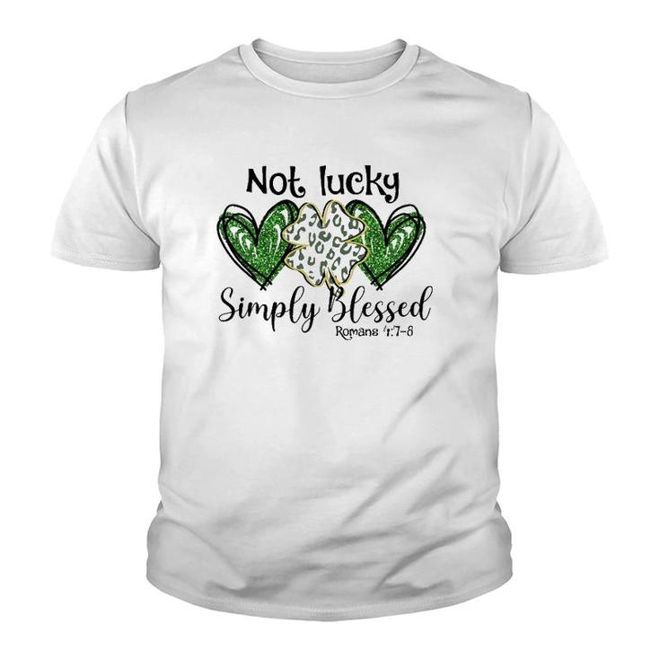 Not Lucky Just Blessed Leopard Shamrock St Patrick Day Irish Premium Youth T-shirt