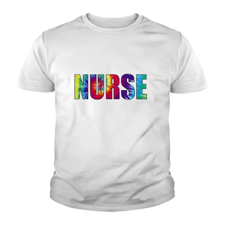 Nurse Tie Dye Nursing Colorful Text Gift Youth T-shirt