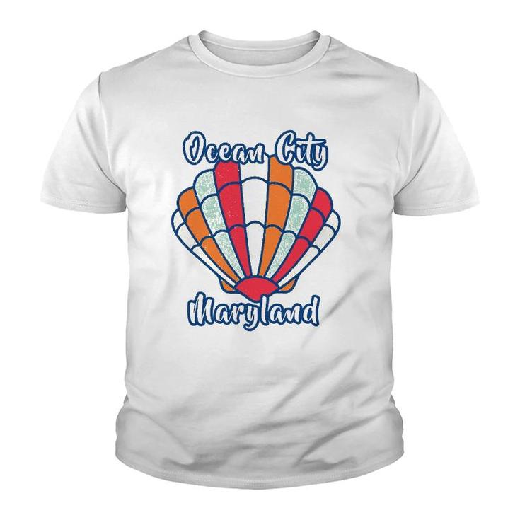 Ocean City Md Family Beach Vacation Scallop Shell Youth T-shirt