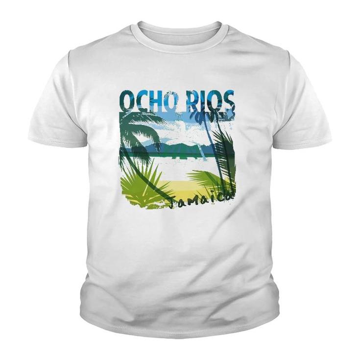 Ocho Rios Jamaica Beach Summer Matching Family Palms Tree Youth T-shirt