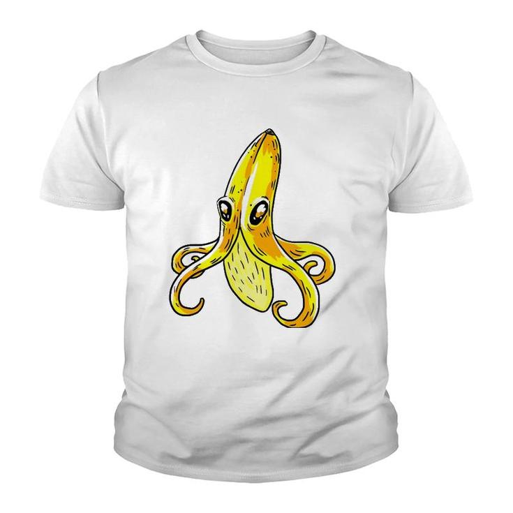 Octopus Banana Yellow Funny Humor Fruit Pun Lover Gift Youth T-shirt