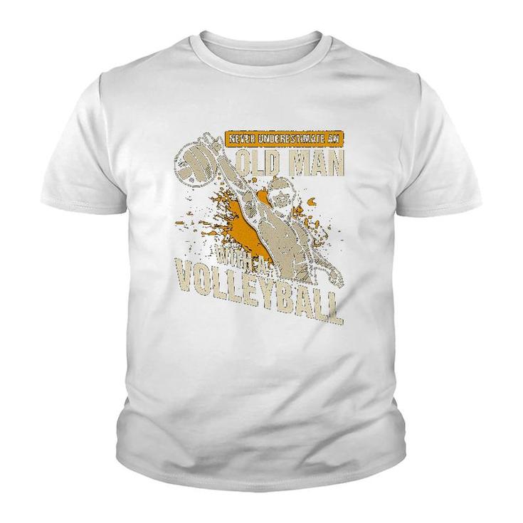 Old Man With Volleyball Youth T-shirt