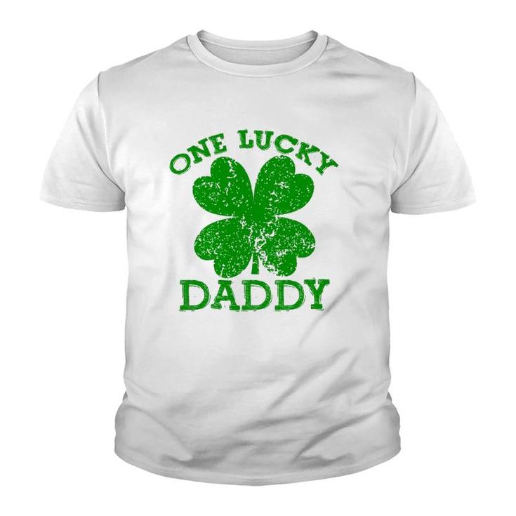 One Lucky Daddy Vintage St Patricks Day Men  Youth T-shirt