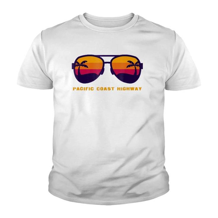 Pacific Coast Highway - Sunglasses - Palm Trees & Sun  Youth T-shirt