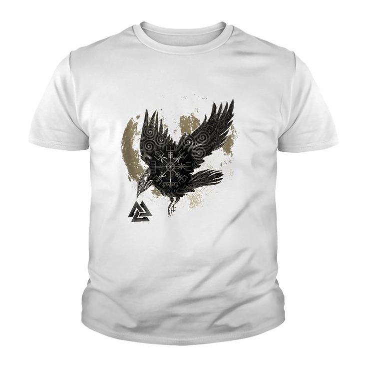 Pagan Raven Moon Viking  Youth T-shirt