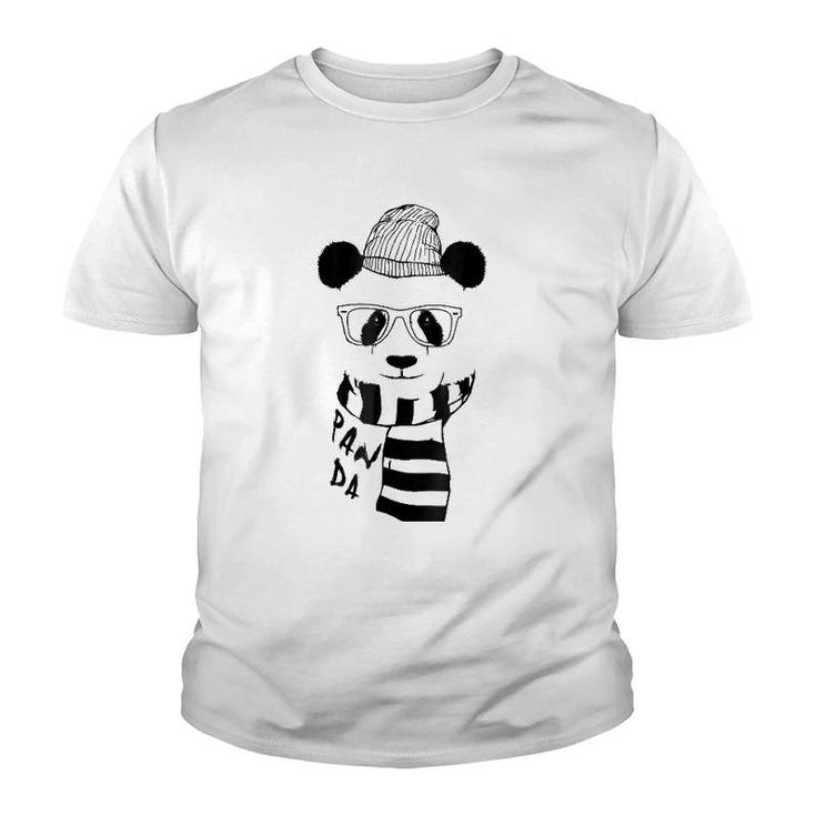 Panda Bear With Glasses Gift Youth T-shirt
