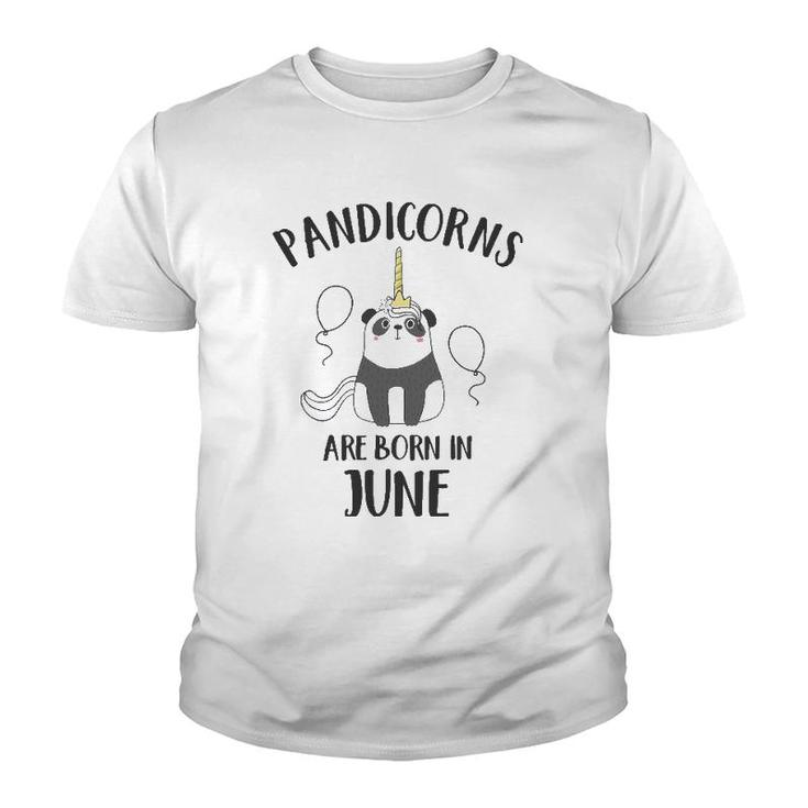 Pandicorns Are Born In June Panda Unicorn Youth T-shirt