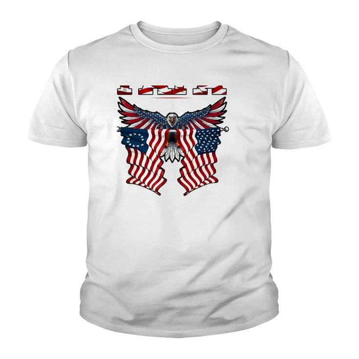 Papa American Flag Eagle Father's Day Gift Youth T-shirt
