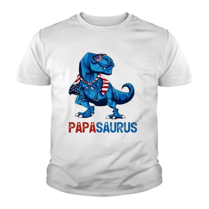 Papasaurusrex Dinosaur Papa Saurus 4Th Of July Men Daddy Youth T-shirt