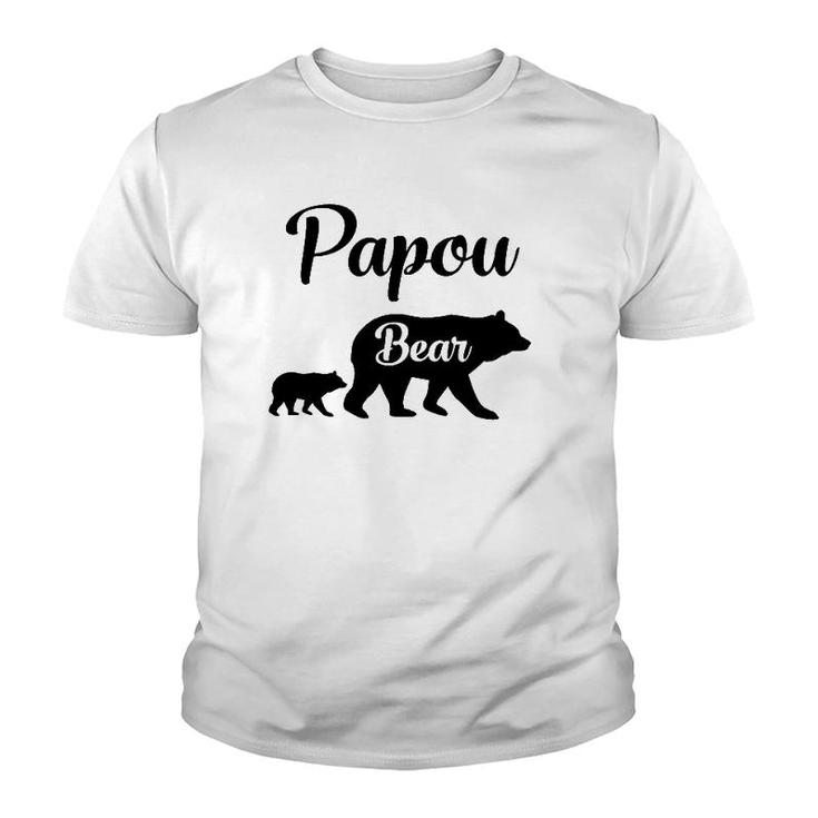 Papou Bear Gift Grandfather Grandpa Youth T-shirt