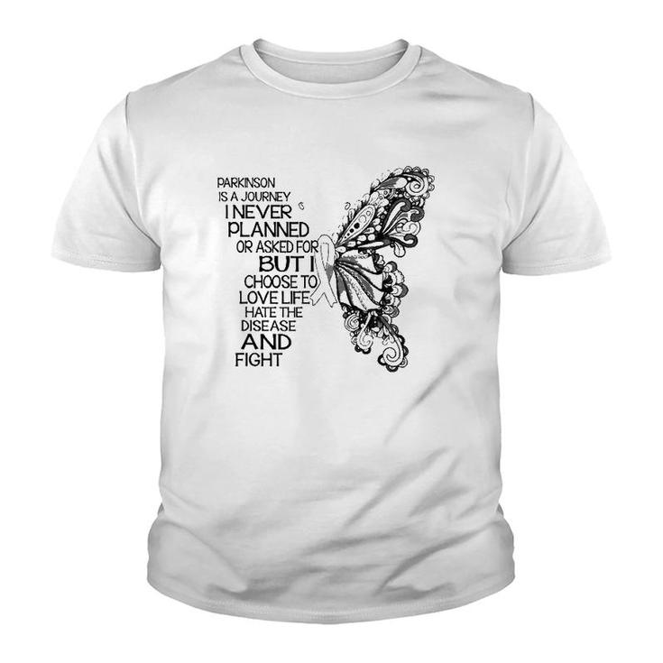 Parkinson Is A Journey I Never Planned Parkinson Patient Youth T-shirt