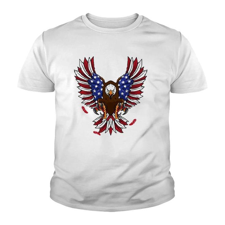 Patriotic July 4Th Usa Eagle Lovers American Flag Eagle Youth T-shirt