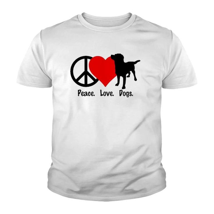 Peace Love Dogs  Tee Dog Puppy Youth T-shirt