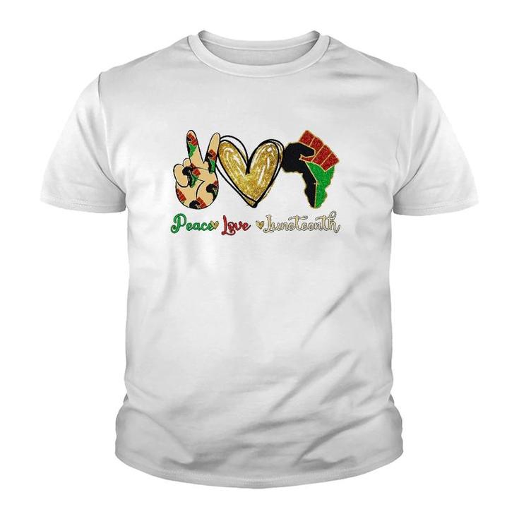 Peace Love Juneteenth Vintage Youth T-shirt