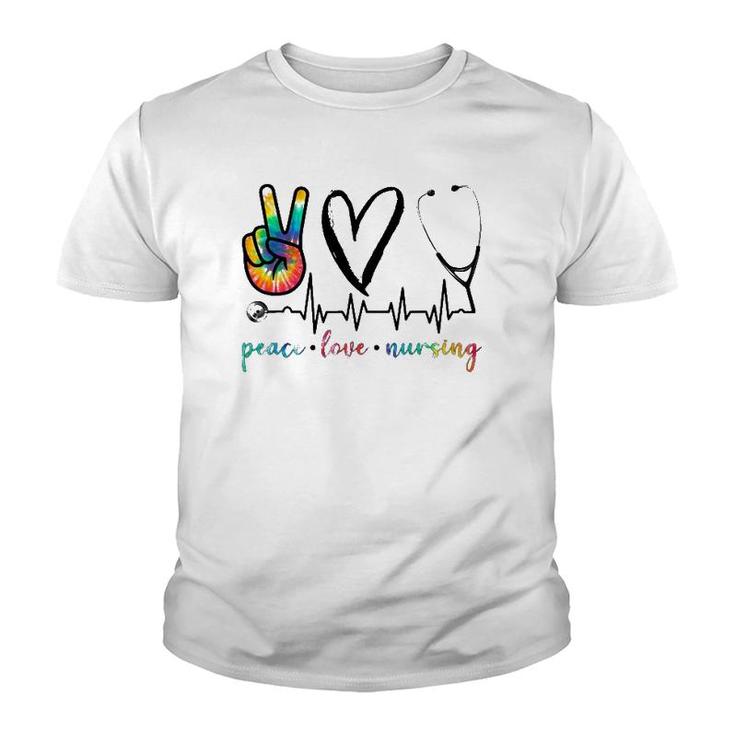 Peace Love Nurse Tie Dye Youth T-shirt