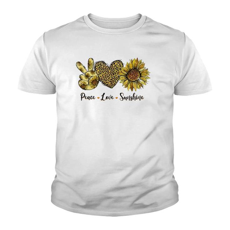 Peace Love Sunshine Sunflower Hippie Sunflower Lover Youth T-shirt