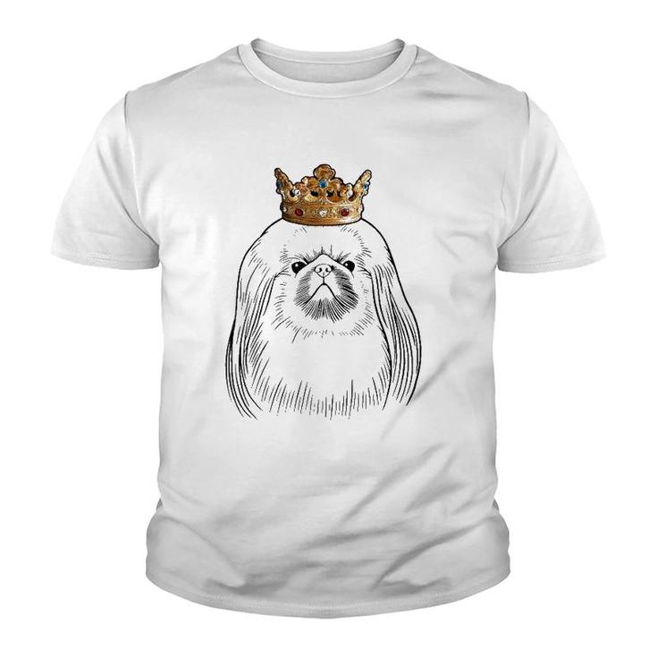 Pekingese Dog Wearing Crown  Youth T-shirt