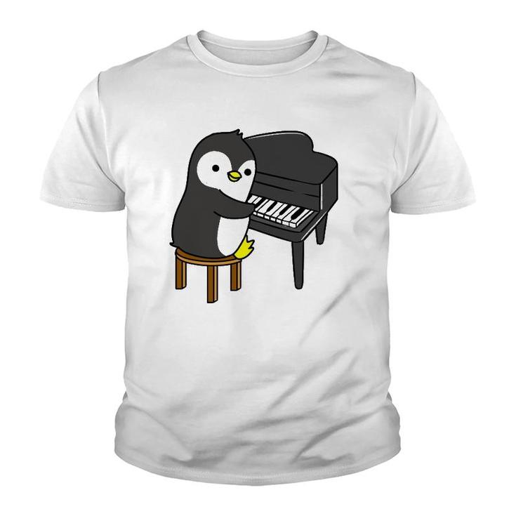 Penguin Playing Piano Pianist Gift Youth T-shirt
