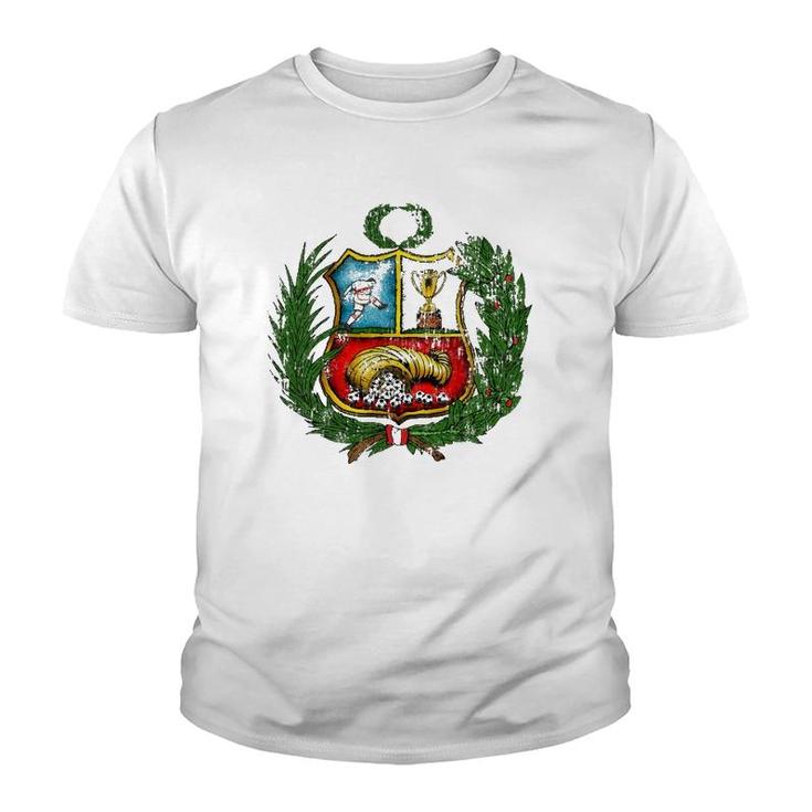 Peruvian Soccer Team  Vintage Jersey Coat Of Arms Youth T-shirt