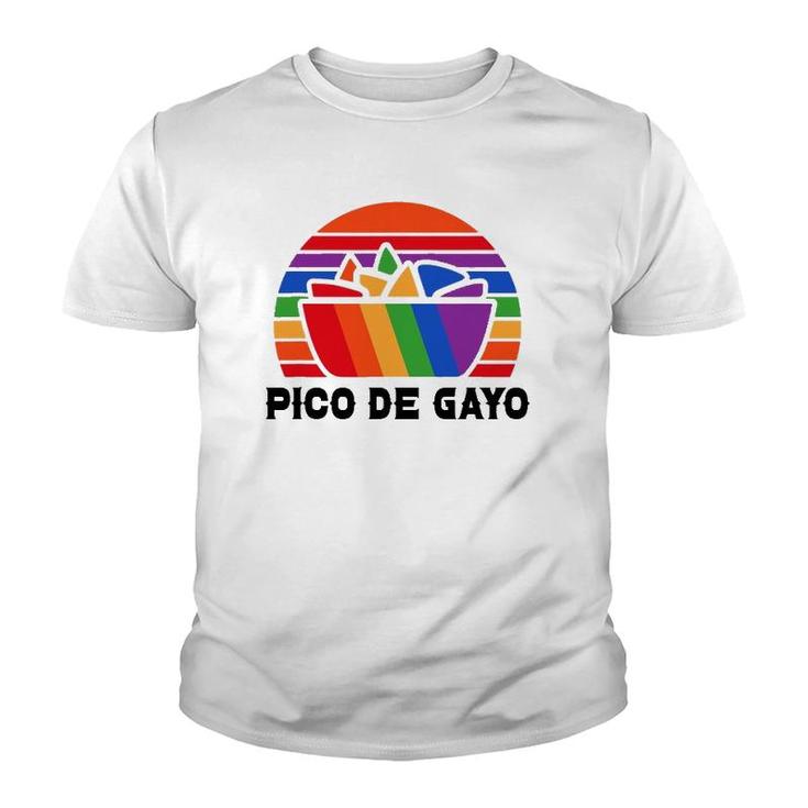 Pico De Gayo Funny Gay Lesbian Pride Rainbow Mexican Food Youth T-shirt