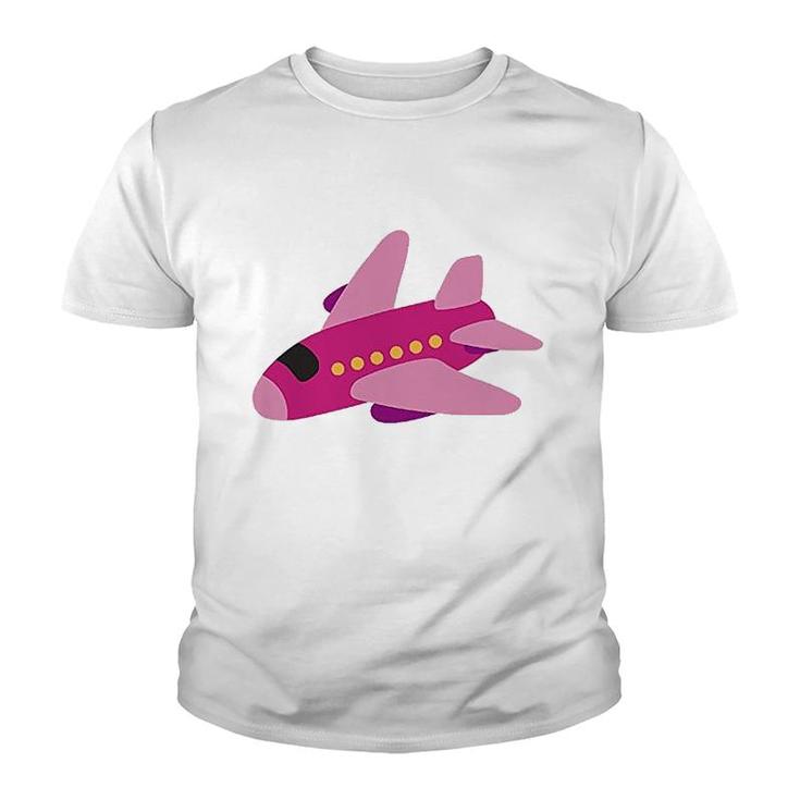 Pink Airplane Pilot Youth T-shirt