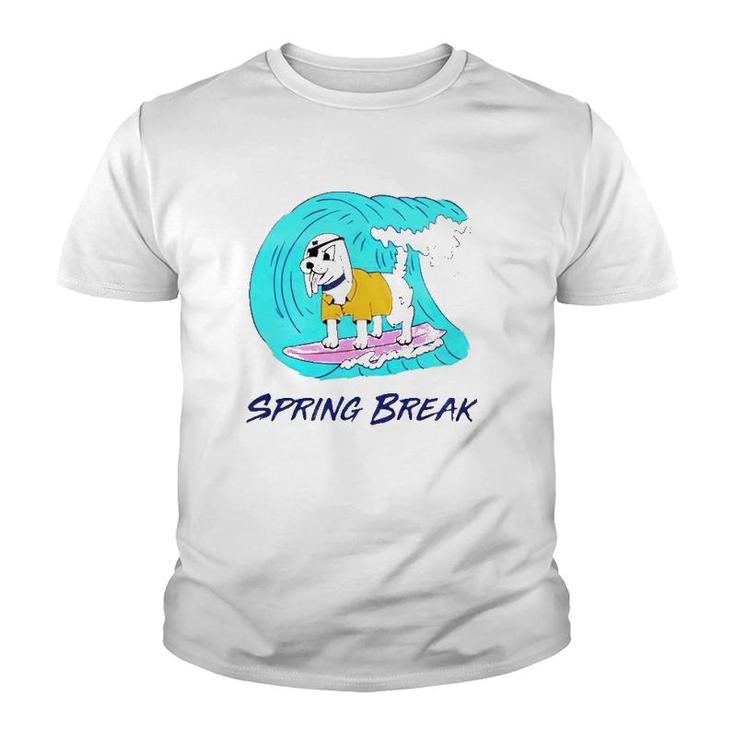 Pirate Dog Spring Break Surfing Dog Beach Vacation Youth T-shirt