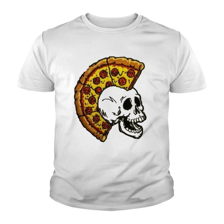 Pizza Mohawk Food Skull Youth T-shirt