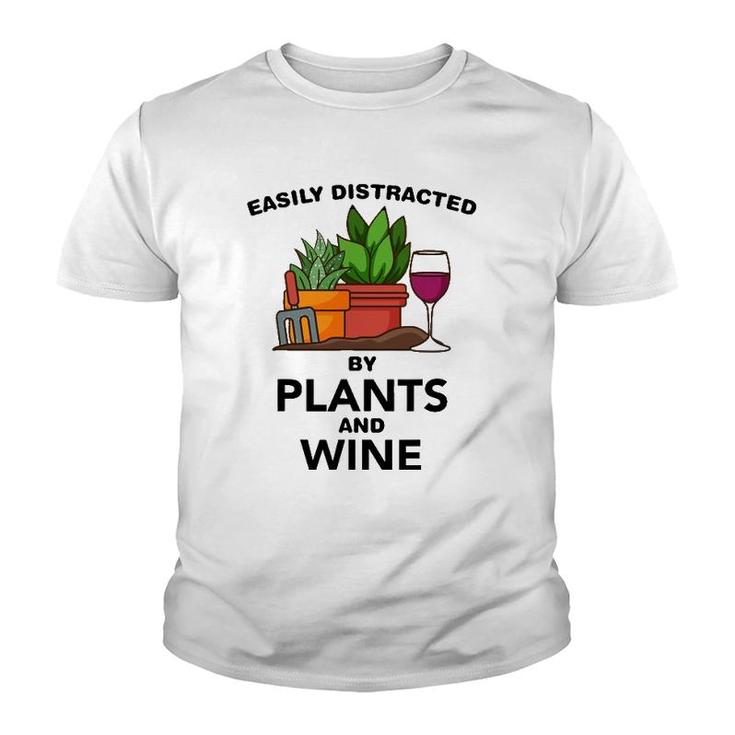 Plant Lover Women Red Wine Gardening Florist House Plants Youth T-shirt