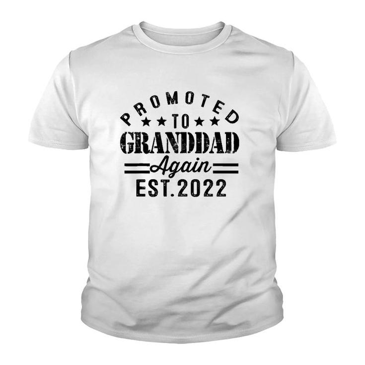 Promoted To Granddad Again Est 2022 Pregnancy Youth T-shirt