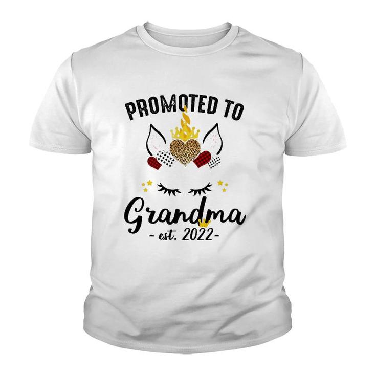 Promoted To Grandma 2022 Grandmother Unicorn Family Matching Youth T-shirt