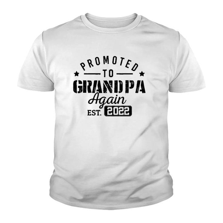 Promoted To Grandpa Again 2022 Baby Pregnancy Announcement Youth T-shirt