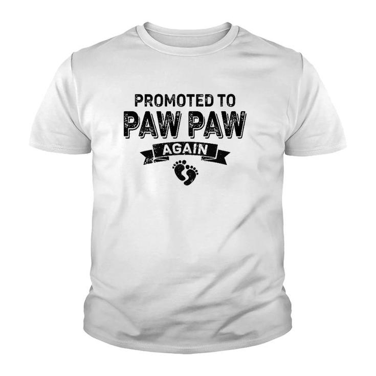 Promoted To Paw Paw Again Vintage Fathers Day Dad Grandpa Youth T-shirt