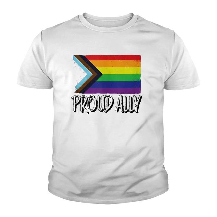 Proud Ally Pride Month Lgbtq Black Pride Flag  Youth T-shirt
