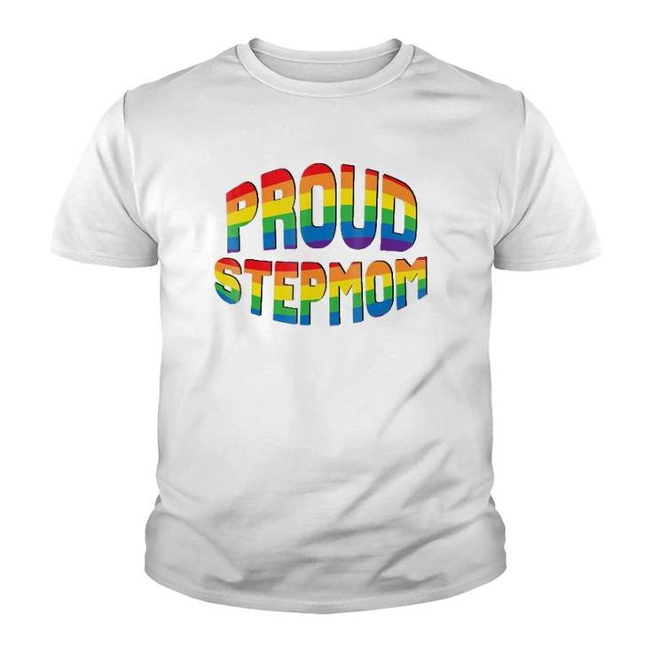 Proud Stepmom Lgbtq Pride Rainbow Flag Allies Ally Youth T-shirt