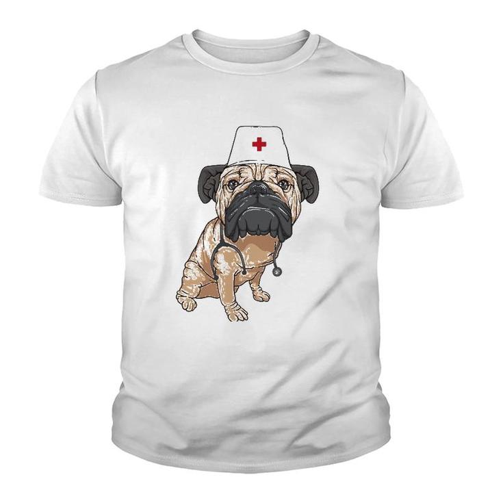Pug Nurse  Cool Nurse Dog Lover Gift Youth T-shirt
