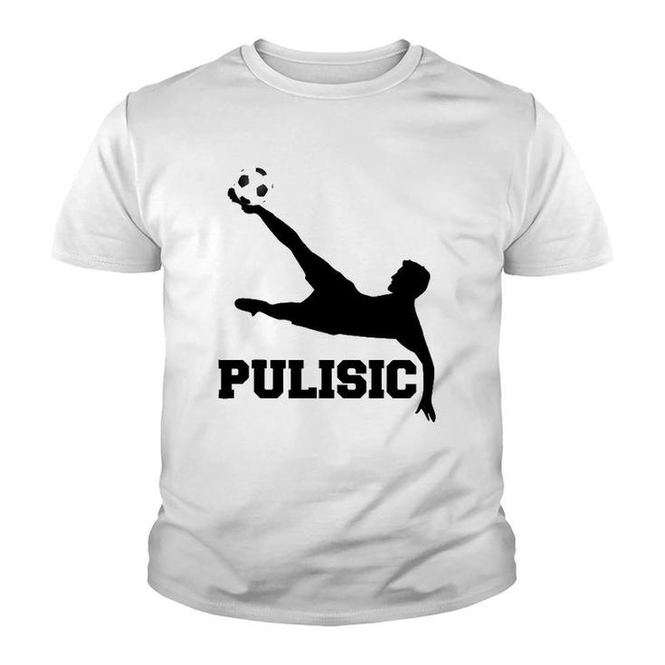 Pulisic Soccer Football Fan Silhouette And Football S Youth T-shirt