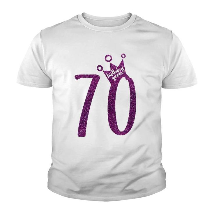 Purple 70Th Birthday  70Th Birthday Queen Youth T-shirt