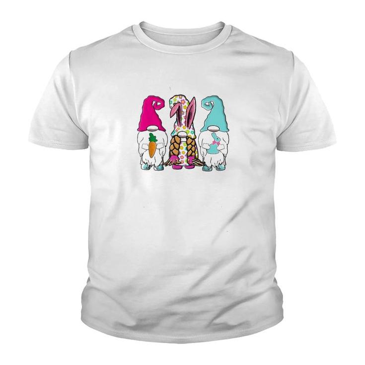 Rabbit 3 Easter Gnomes Pastel Youth T-shirt