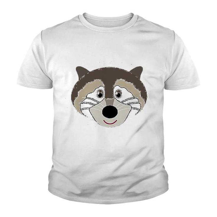 Raccoon Animal Face Youth T-shirt