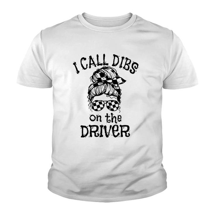 Race Wife Racing Stock Car Dirt Track Racing Dibs On Driver Youth T-shirt